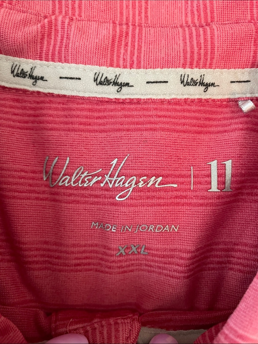 Walter Hagen Pink Striped Men's Polo Shirt - Picture 3 of 7